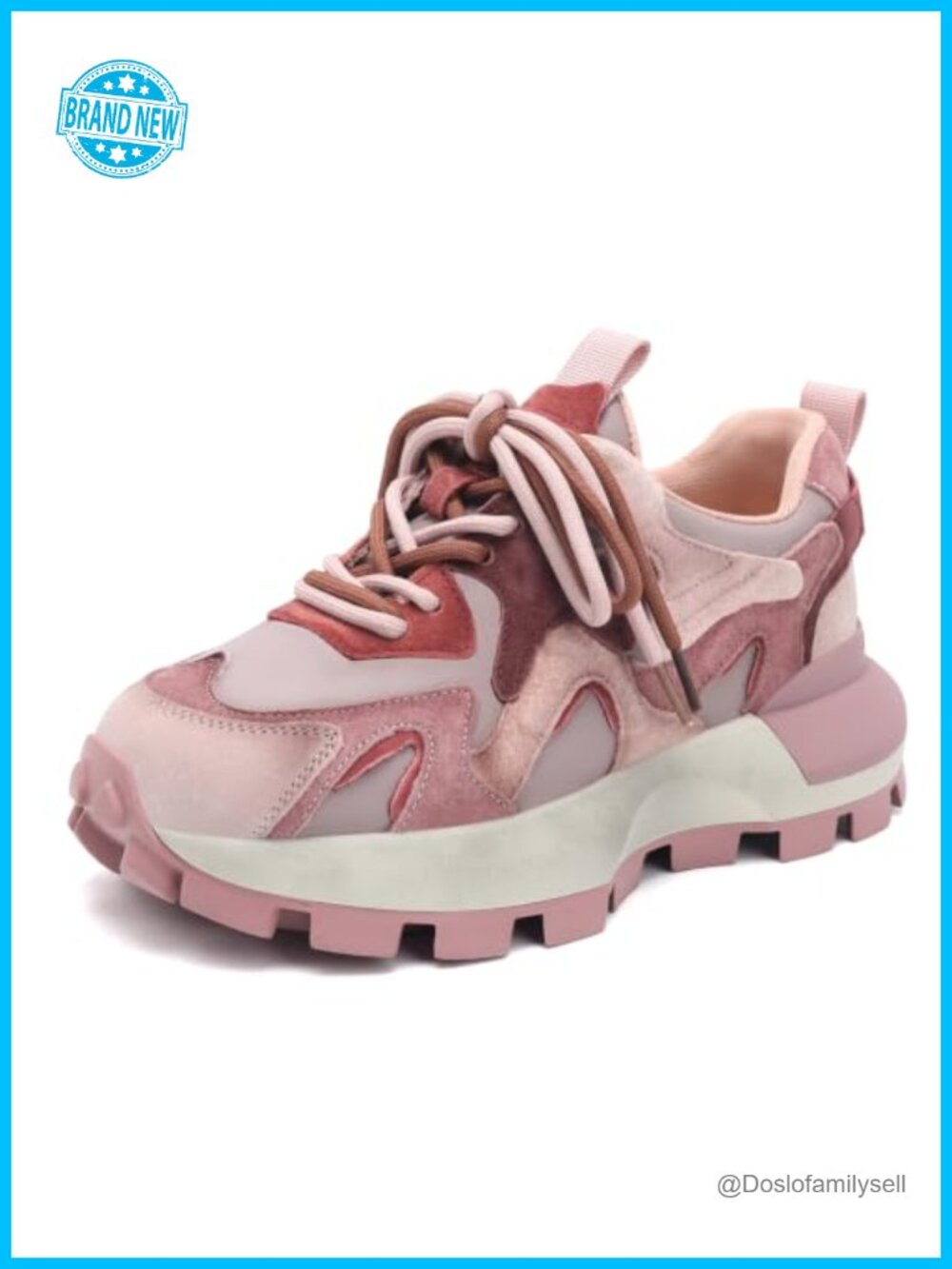 Women's Chunky Platform Sneakers Lace Up Casual Walking Comfort Shoes